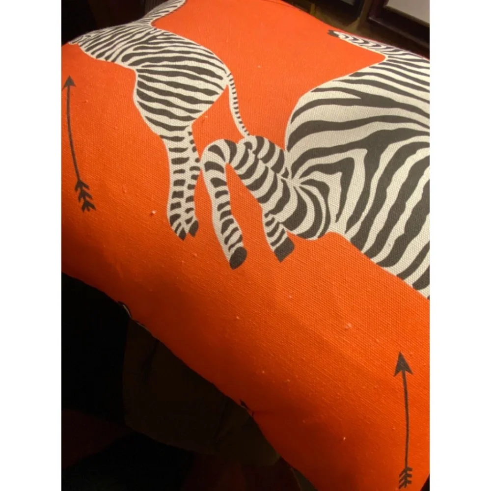 BRAND NEW Throw Pillow Coral Zebra by Scalamandré 18"x18" - Picture 7 of 10